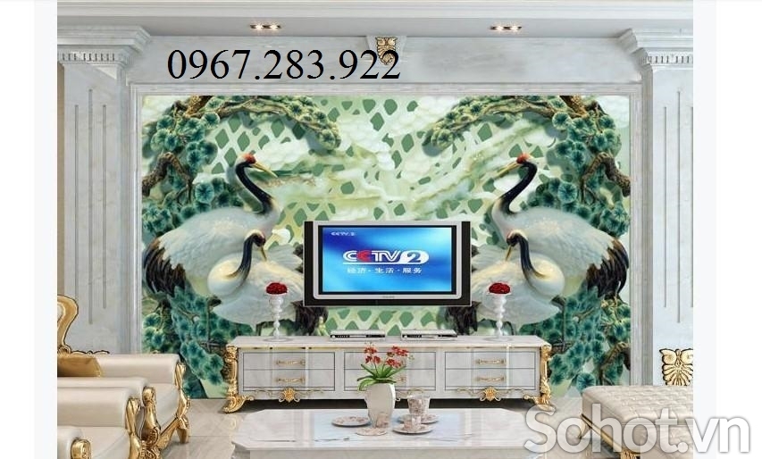 Gạch ốp tường 3D chim Hạc