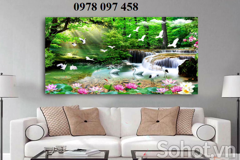 Gạch tranh phòng khách