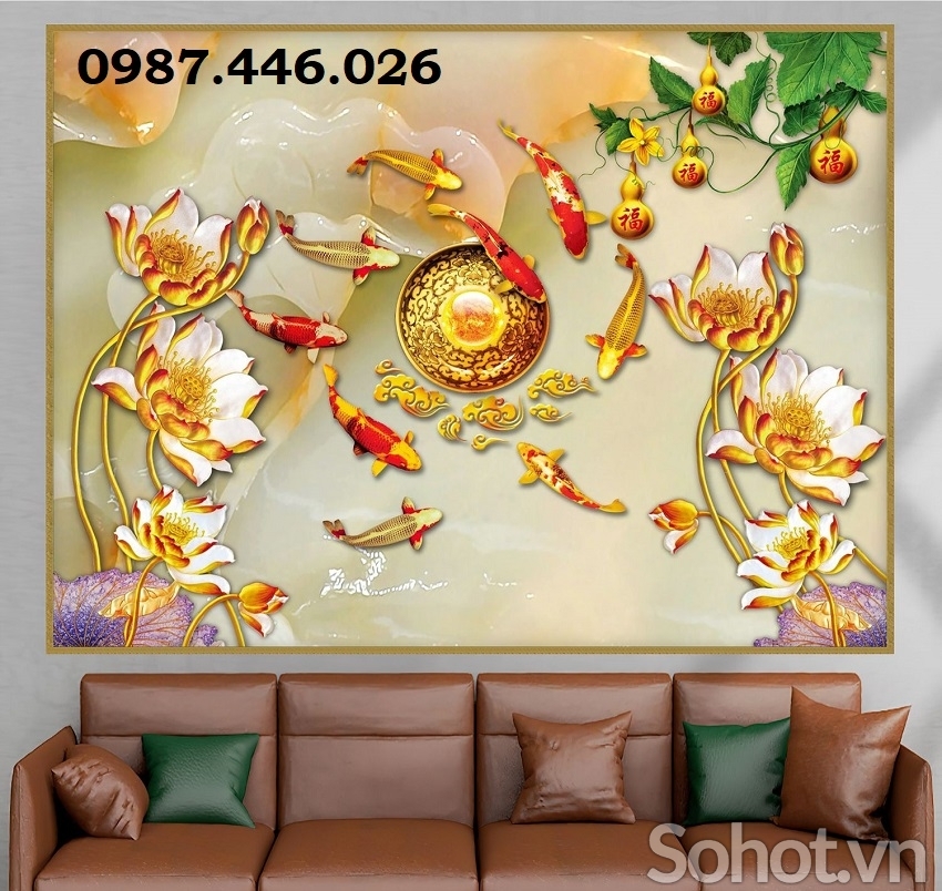 Tranh gạch men hoa sen HP0833