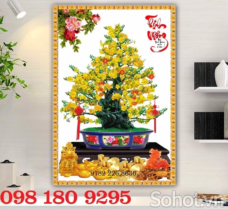 Gạch tranh , tranh gạch đứng 3d hoa mai HSH939