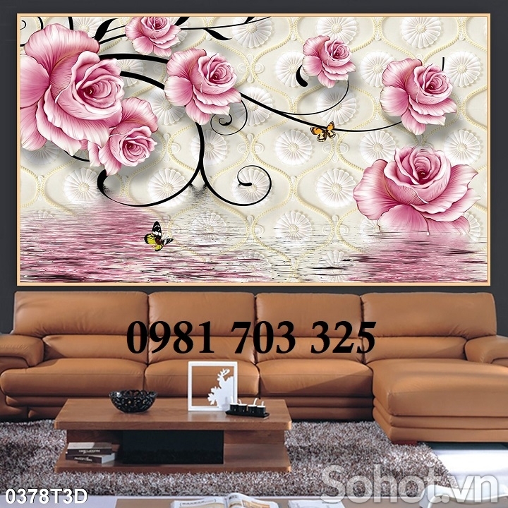 Gạch tranh hoa 3D trang trí