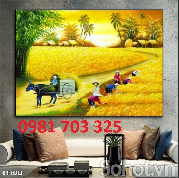 Tranh đồng quê- gạch tranh phong cảnh