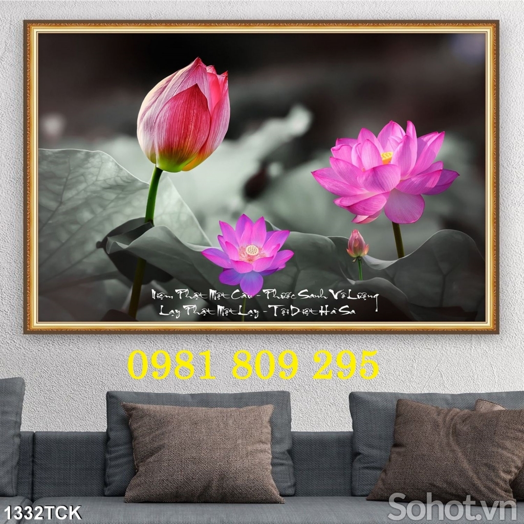 Gạch tranh hoa sen tranh 3d