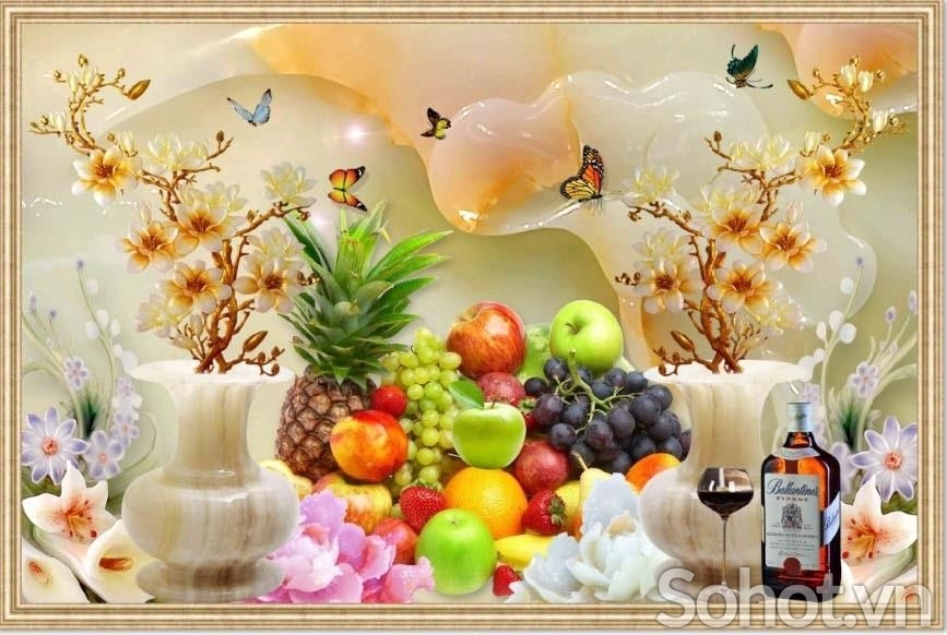 Gạch tranh 3D ốp phòng thờ