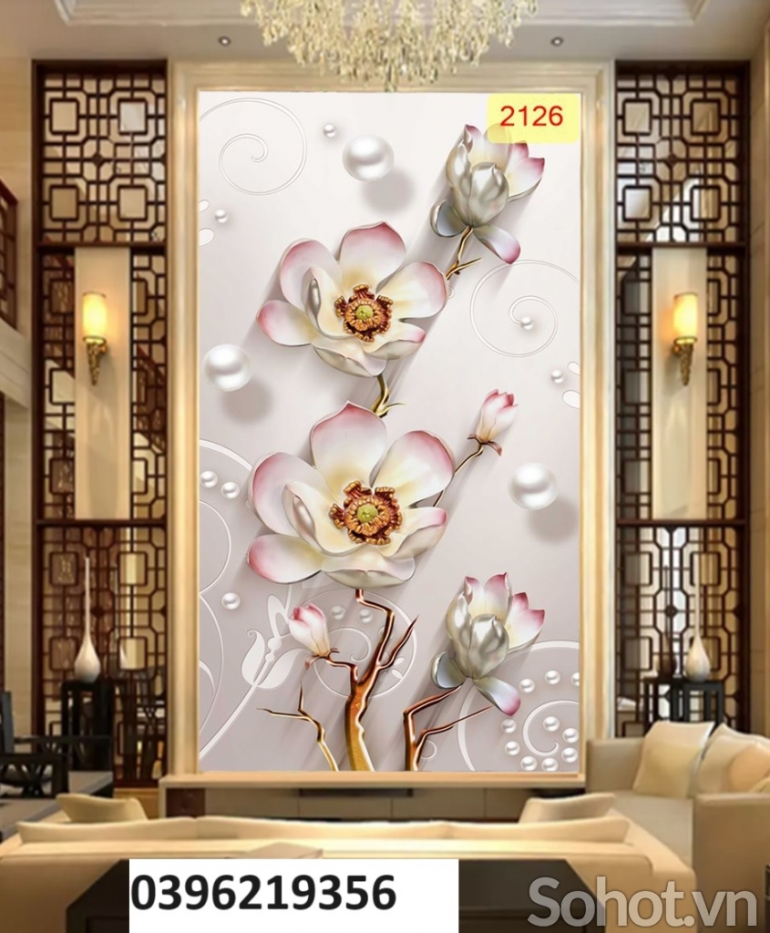 Gạch tranh hình hoa 3D đẹp