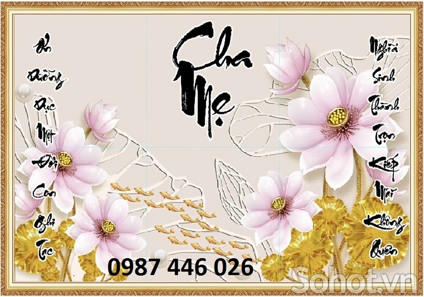 Tranh gach men hoa sen HP0222