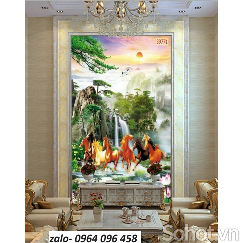 Gạch tranh 3d ốp tường phòng khách - 790CBB