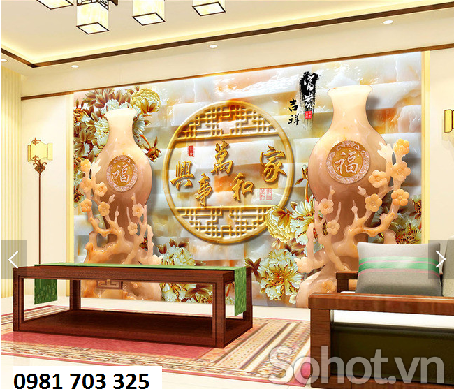 Tranh sứ ngọc 3D trang trí phòng