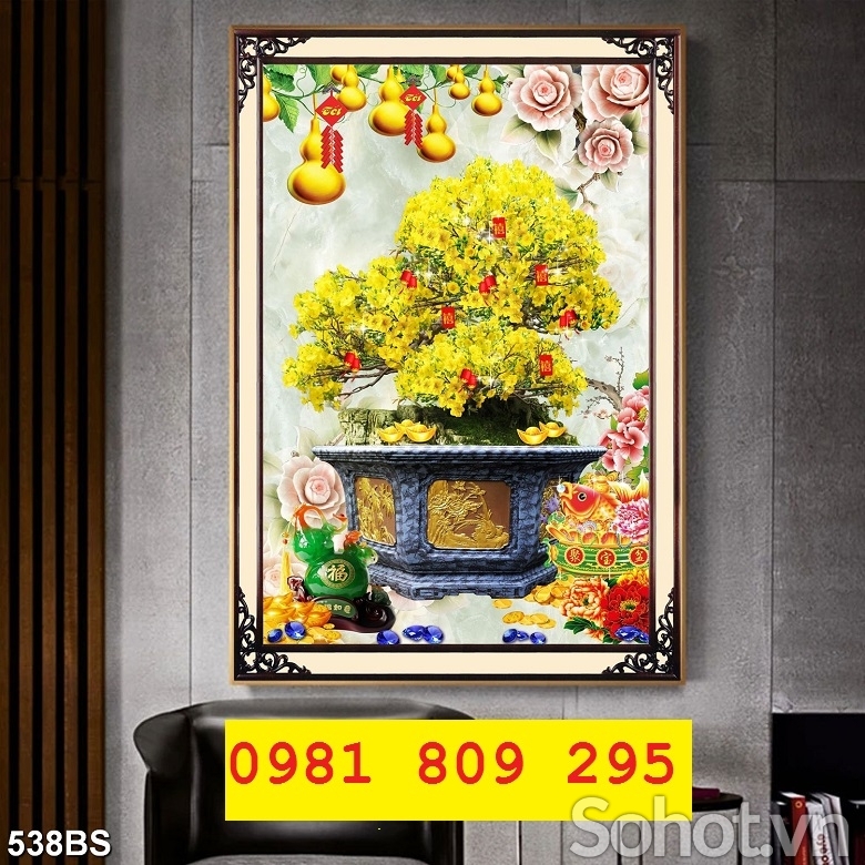 Tranh hoa mai , gạch tranh 3d hoa mai