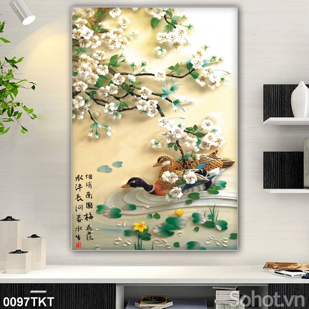 Tranh thư pháp - gạch tranh 3D