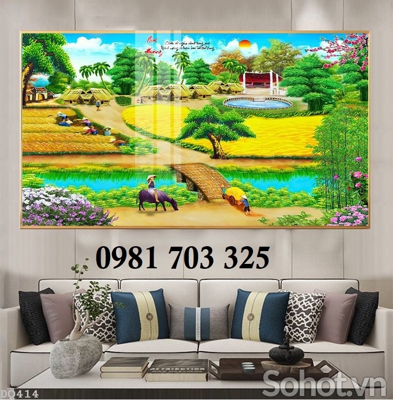 Tranh gạch phong cảnh, tranh đồng quê