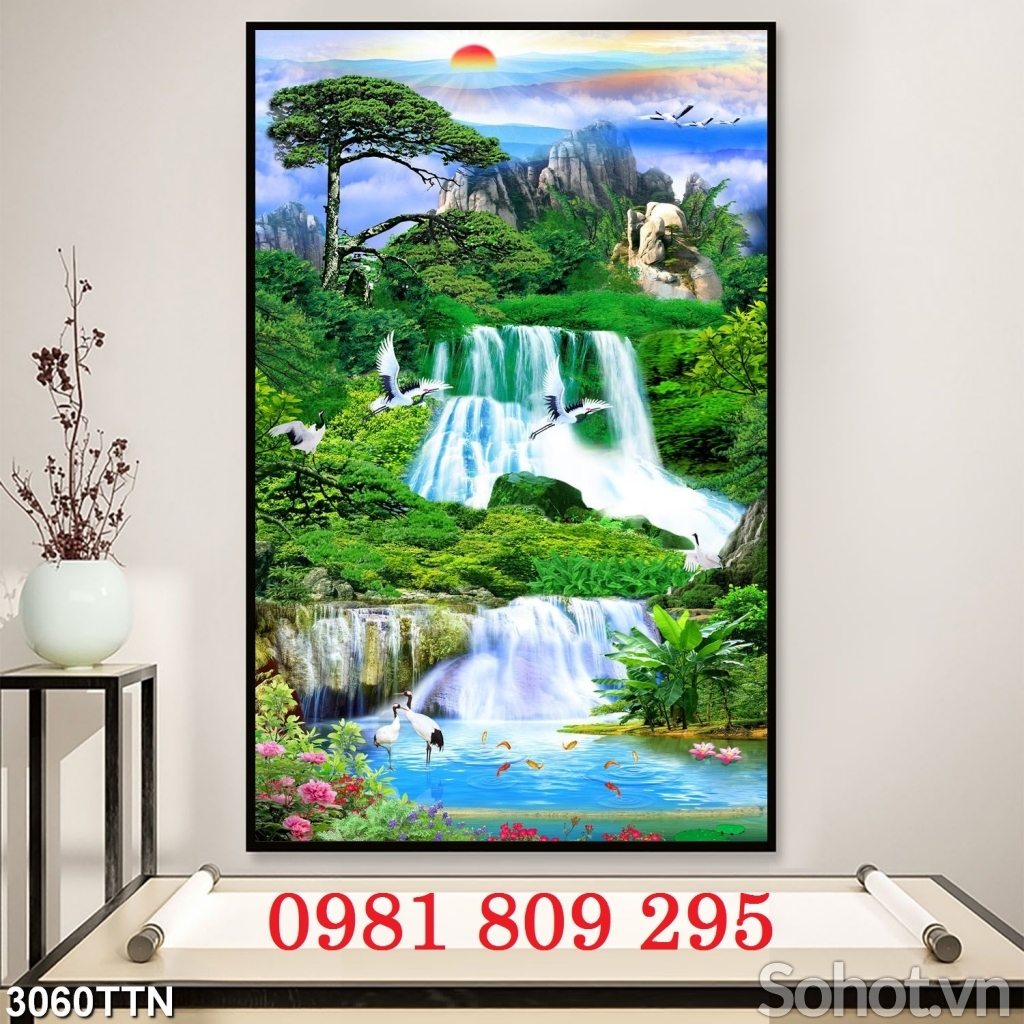 Gạch tranh khổ đứng 3d - tranh gạch men