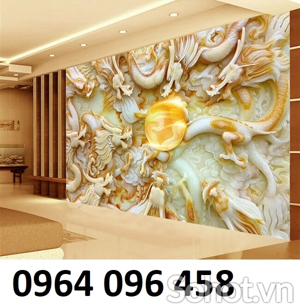 Tranh 3d phong thủy phòng khách gạch tranh 3d - GGG43