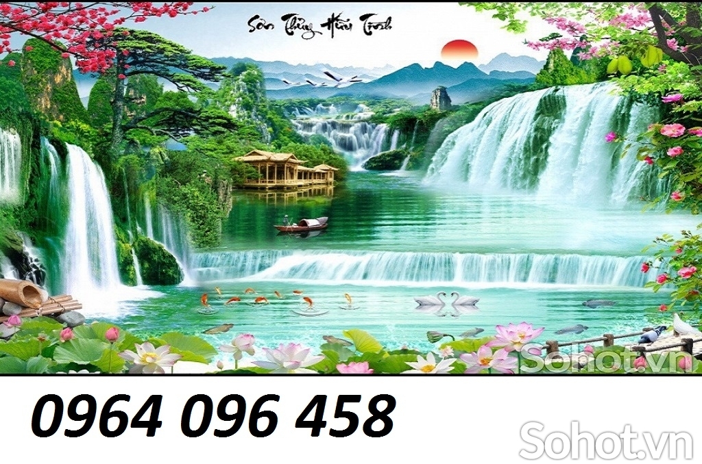 Tranh gạch 3d phong cảnh sông núi - 0777CP