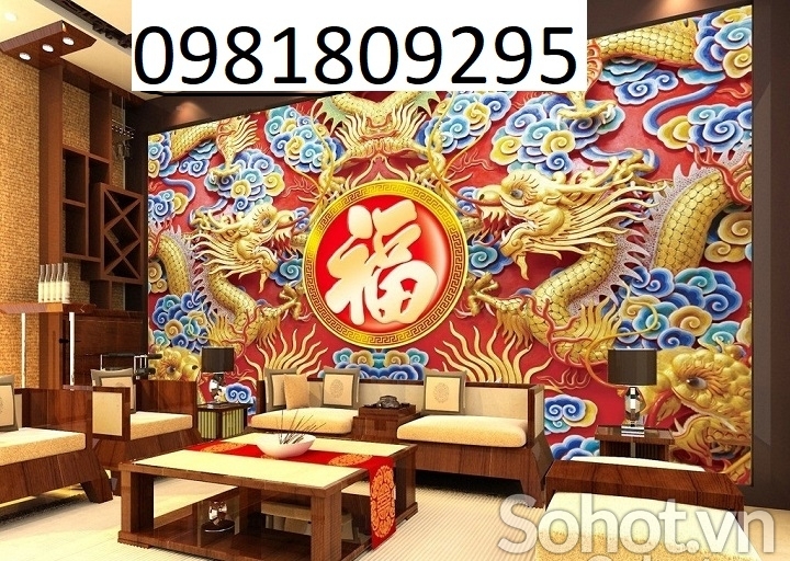 Tranh rồng đỏ, gạch tranh ốp tường