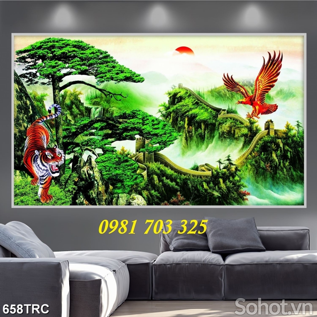 Tranh gạch hổ đẹp phong thủy trang trí