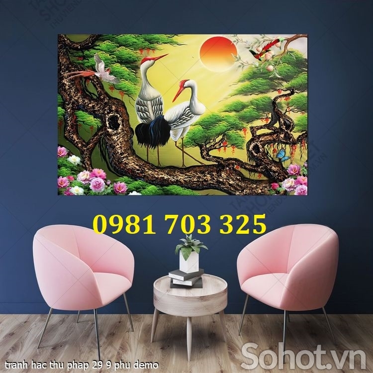 Tranh gạch 3D tùng hạc