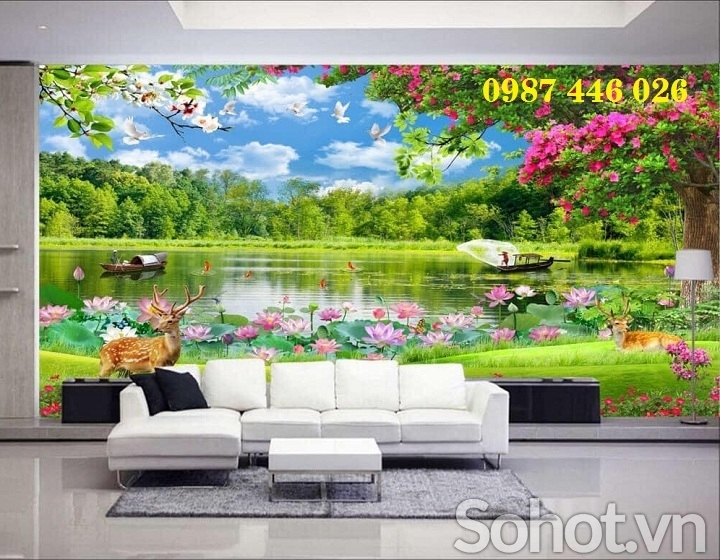 Gạch 3d tranh gạch thác nước HP82734