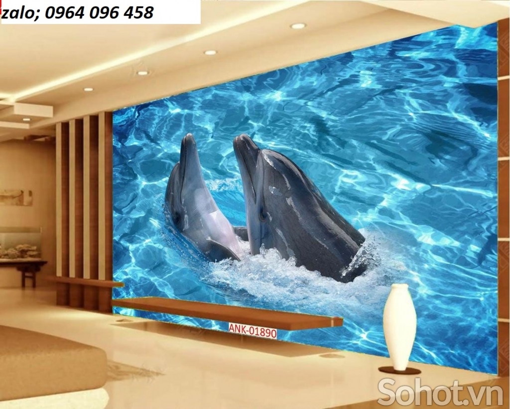 Tranh gạch 3d cá heo đại dương - GSXZ33