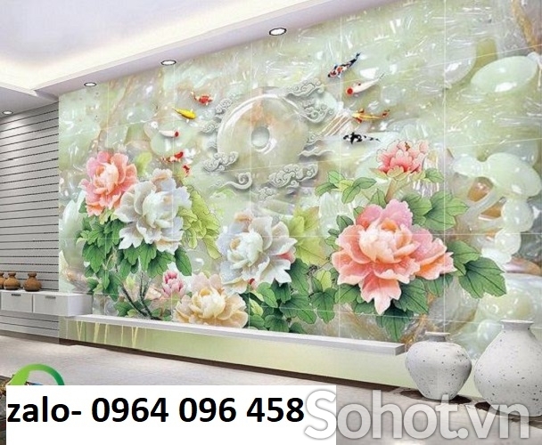 Tranh gạch 3d trang trí phòng khách sang trọng - BNM89