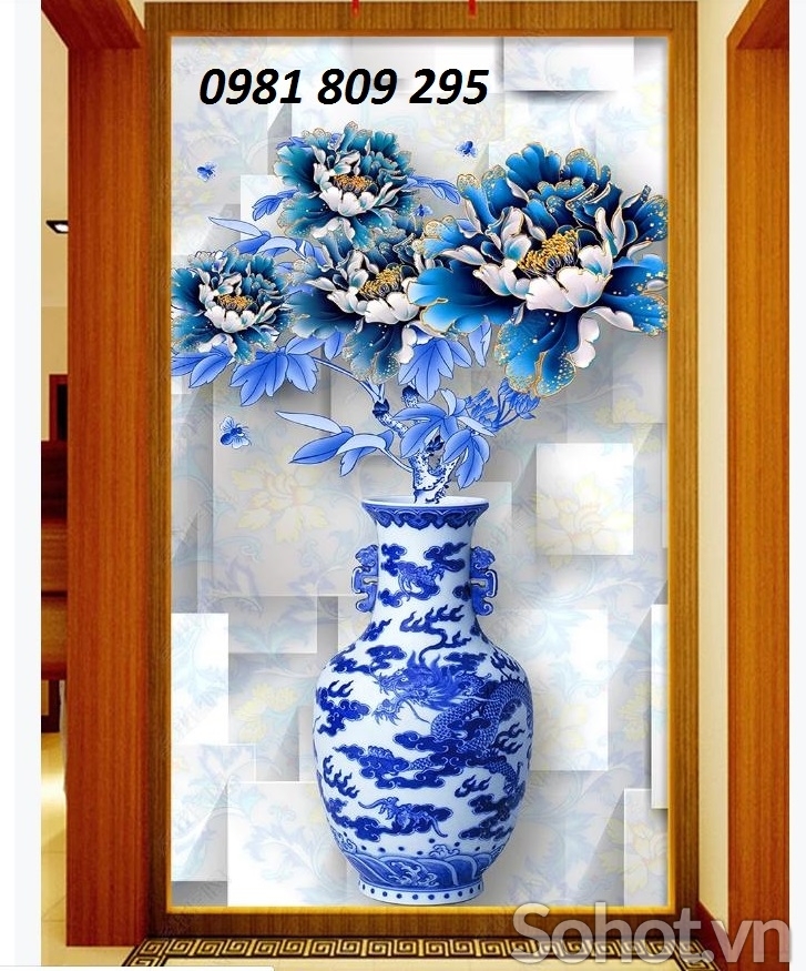 Gạch tranh 3d bình hoa ,  tranh cao cấp