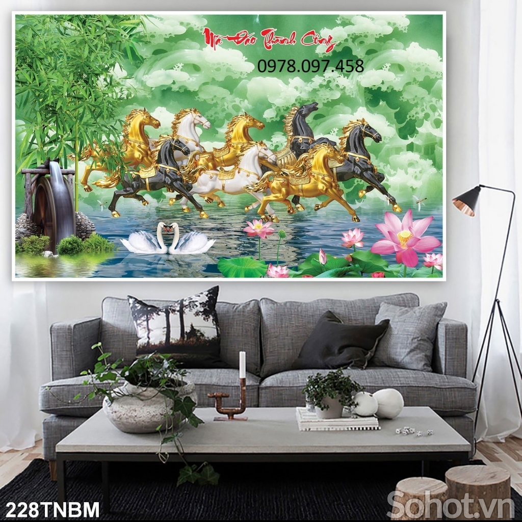 Tranh gạch mã đáo thành công 3d - 9999CP