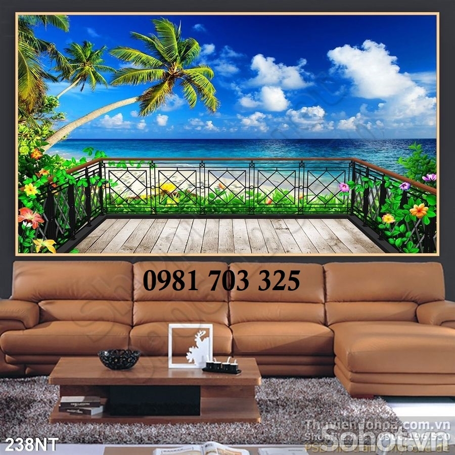 Tranh gạch 3d trang trí cảnh biển