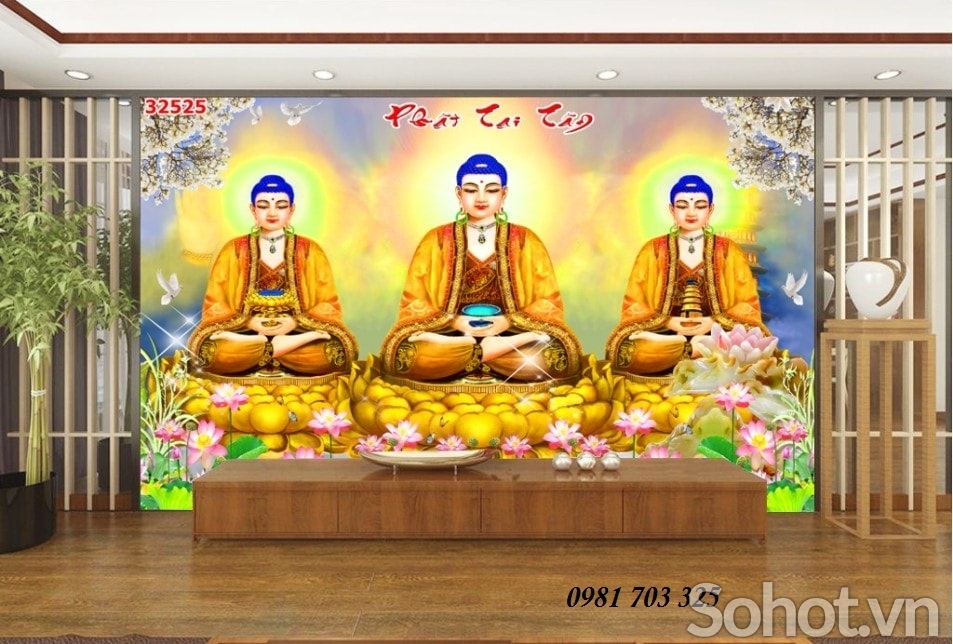 tranh phật giáo,gạch tranh ốp phòng thờ