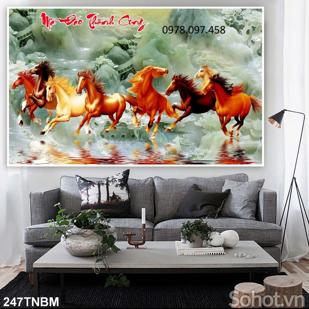 Tranh gạch mã đáo thành công 3d - 9999CP