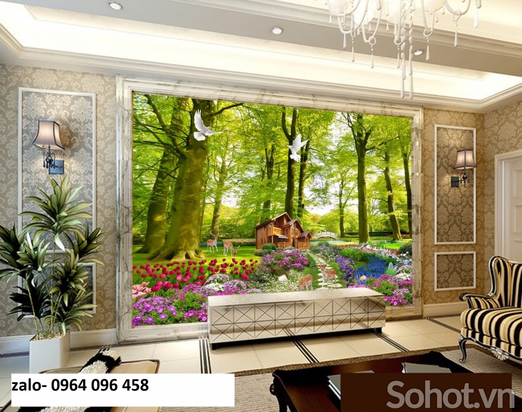Tranh gạch 3d trang trí phòng khách - sảnh - 433XP