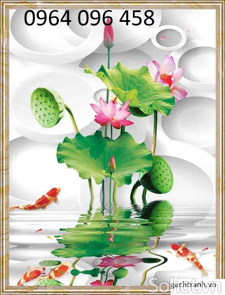 Tranh gạch 3d tranh cá phong thủy - 234XTC