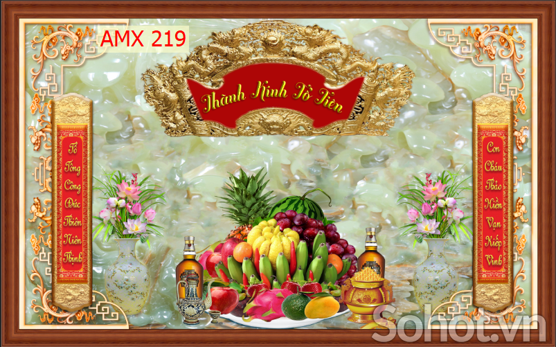 Gạch tranh 3D trang trí phòng thờ