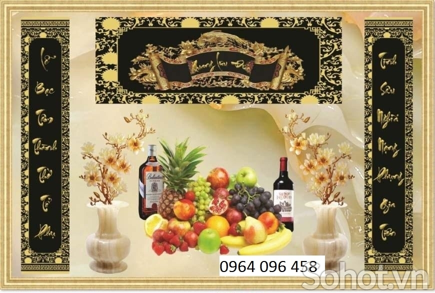 Tranh gạch 3d ốp tường phòng thờ - 0987CVB