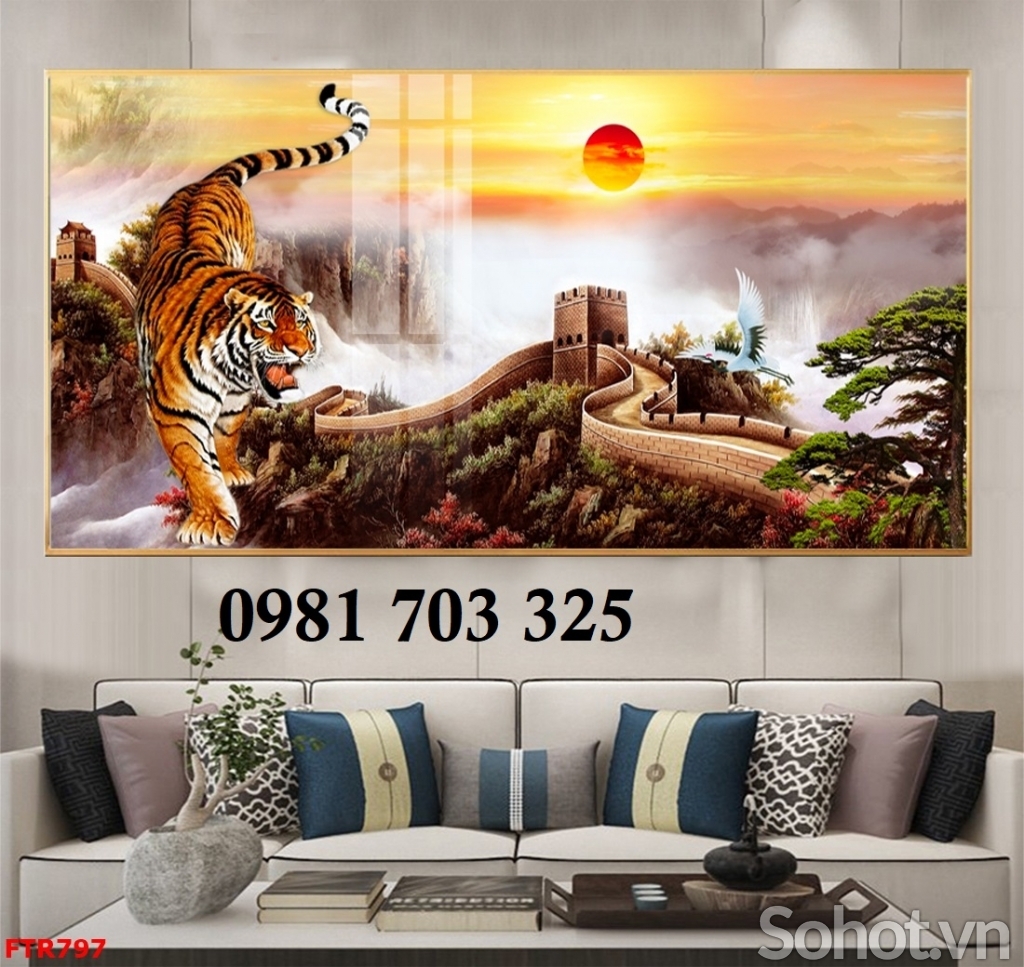 Gạch tranh phong thủy tuổi dần, tranh hổ