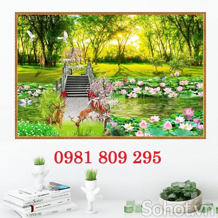 Tranh gạch hồ sen HP7686