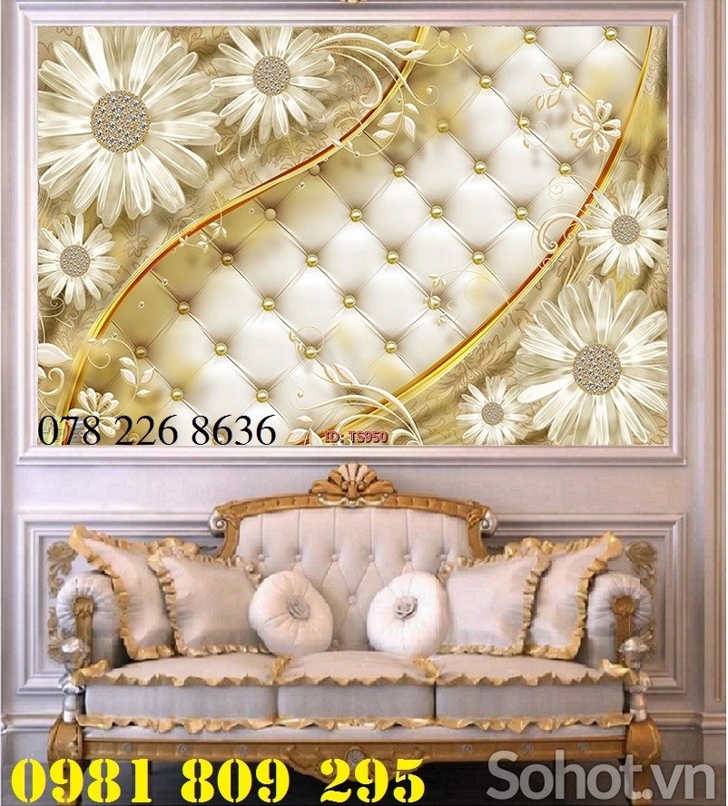 Gạch tranh 3d - tranh ốp tường hoa ngọc