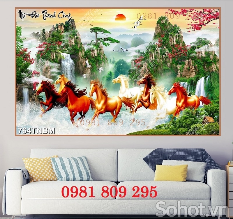 Tranh gạch men ngựa , tranh phong thủy