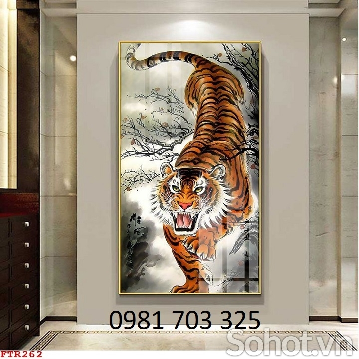 Tranh gạch hổ 3D trang trí
