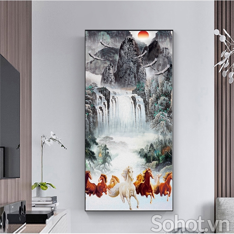Tranh gạch mã đáo thành công 3d - 75CV
