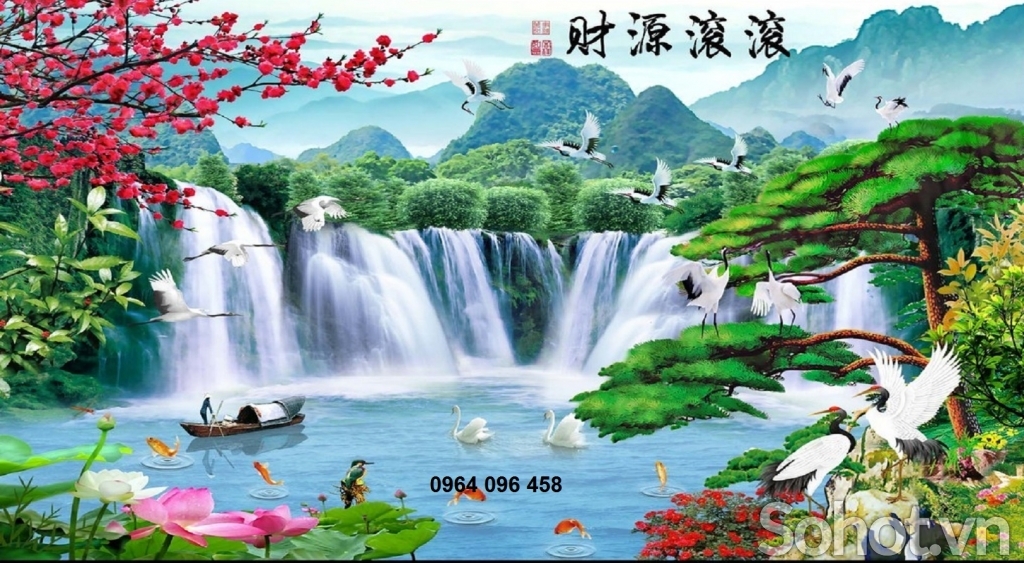Tranh gạch 3d phong cảnh sơn thủy hữu tình - MN433