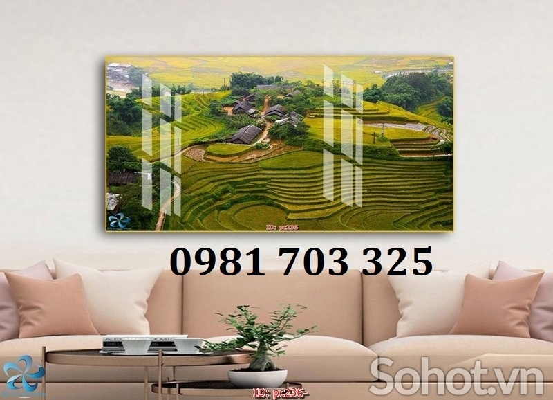 Gạch tranh 3D trang trí phòng khách đẹp