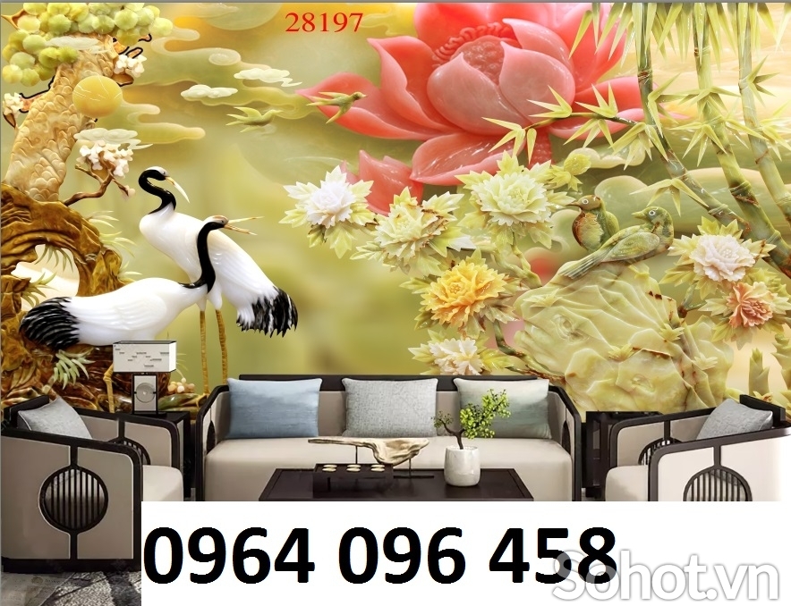 Tranh gạch 3d phong thủy phòng khách - XCBBV81