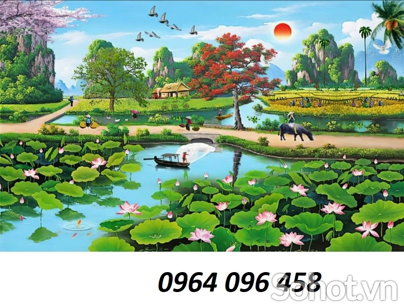 Gạch tranh phong cảnh đồng quê 3d - NCVB93