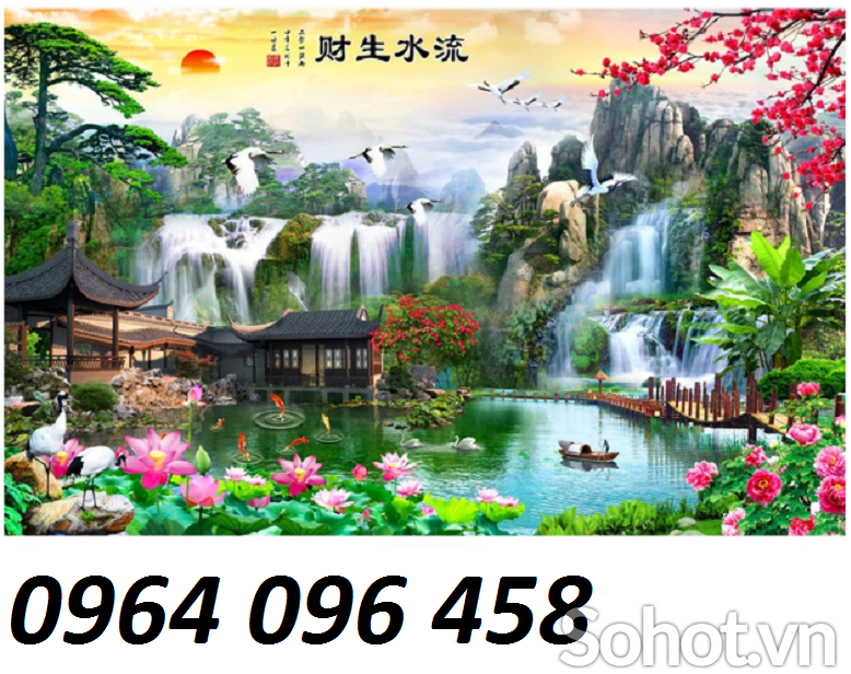 tranh 3d phong cảng thiên nhiên - gạch tranh 3d ốp tường - 764SL