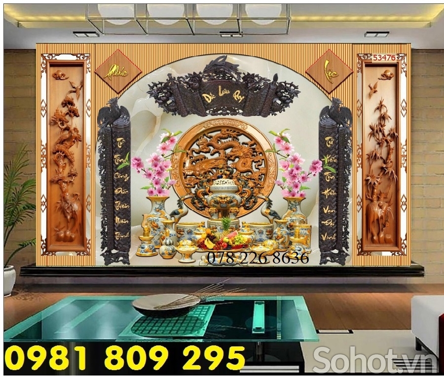 Gạch tranh 3d - tranh trang trí phòng thờ