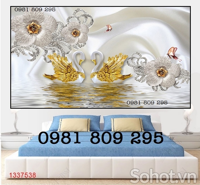 Tranh 3d hoa ngọc - gạch 3d