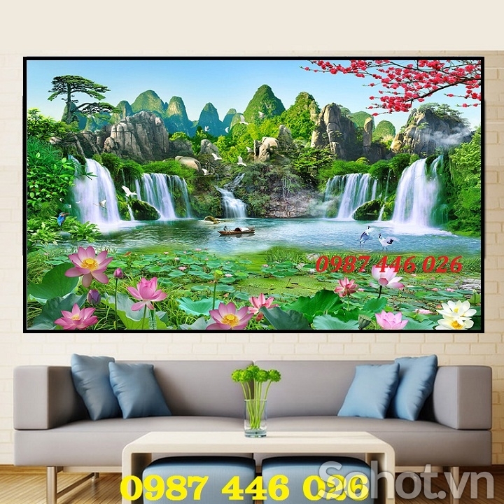 Gạch tranh thác nước HP96689