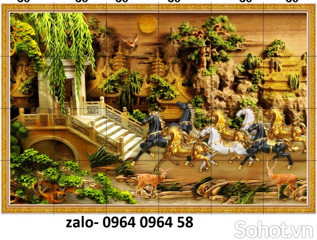 Tranh gạch 3d ốp tường mã đáo thành công - LMN75
