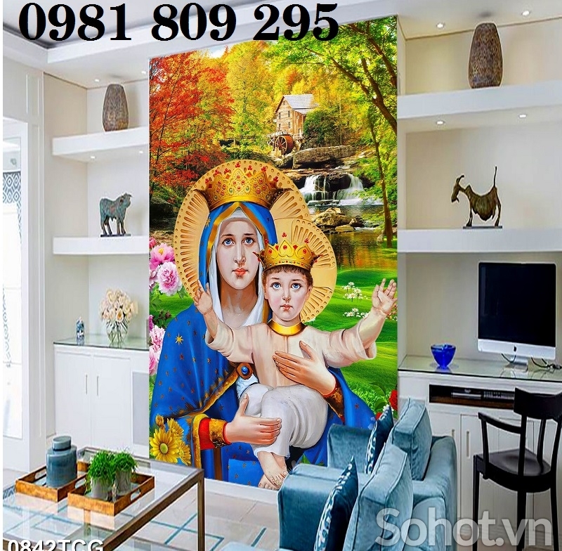 Gạch tranh công giáo - tranh gạch 3d