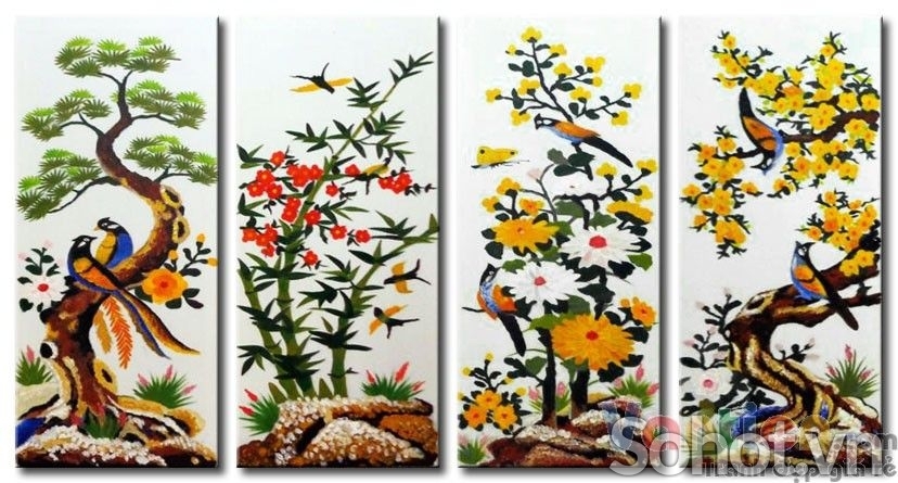 Tranh gạch 3d tứ quý - 843X